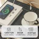 Black Nightstand with Charging Station, Mid Cetury Modern Nightstand with Drawers, Fluted End Side Table with Solid Wood for Bedroom, Dorm and Small Space (Black)