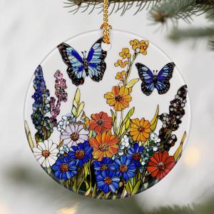 Wildflower Butterfly Ornament, Christmas Ornaments: Christmas Tree Decorations, Holiday Decor, Stocking Stuffers, Gift Ideas, Xmas Gift, Butterfly Lover Gifts & Gifts for Nature Lover