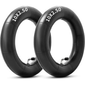 Heavy Duty 10x2.50 Thicker 40% Butyl Inner Tube with CR202 90 Bent Valve Stem, 10 Inch Smart Self Balancing Electric Scooter Tire Tube Fit for 36v 48v 400w 500w 800w Hub Motor (Pack of 2)