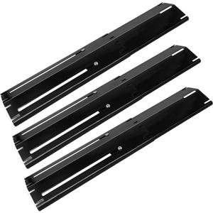 Criditpid Porcelain Steel Universal Heat Tents Replacement for Brinkmann, Charbroil, Nexgrill, Backyard Grill, Set of 3 Adjustable Heat Plate Flame Tamer Burner Cover, Extends from 11.75" up to 21" L