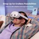 KIWI design K4 Head Strap, VR Headset Accessories for Meta Oculus Quest 3/3S, Non-Battery & Enhanced Support & Adjustable & Comfort Strap Gift for Kids and Adults