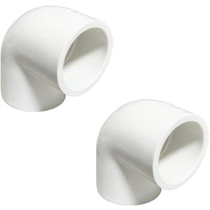 2PCS 1-1/2 Inch White PVC 90 Degree Elbow Adapter Pipe Fittings 2 Way Right Angle Pipe Corner Coupling Connectors for Sprinkler, Drip Irrigation System HE051-1-1/2