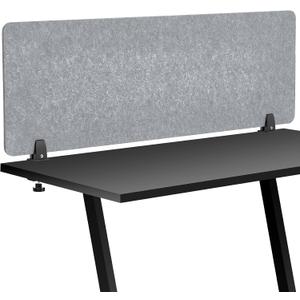 Colarr Sound Proof Dividers with Clamp 16 x 47 '' Mounted Desk Divider Privacy Panel Acoustic Absorbing Desk Partition Boards for Privacy Office Desktop Accessories Reduce Distractions (Light Grey)