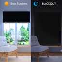 3 x Blackout Shades for Bedroom Windows, Portable Blackout Blinds No Drilling or Tools, UV Protection, Temporary Roller Window Shades Cover for Living Room Office or Rv Travel (23" W72" H, Black)