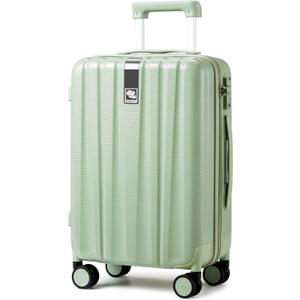 Hanke 24 Inch Luggage Suitcases With Spinner Wheels Lightweight PC Hard Shell Rolling Suitcase With Travel Lock,Checked-Medium 24-Inch(Bamboo Green)