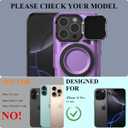 MMHUO for iPhone 16 Pro Case with Adjustable Camera Protector & Screen Protector,[Compatible with MagSafe] [Military Grade Protection] Shockproof Phone Case for iPhone 16 Pro,Purple