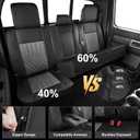 AOMSAZTO Seat Covers Fit for Ford F150 2009-2024 2025 2026 - F250/F350/F450 2017-2024 2025 2026 Full Set Faux Leather Waterproof Truck Car Seat Covers (5 Seats, Black & Grey)
