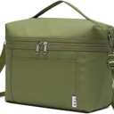 NOL Natural Organic Lifestyle Insulated Lunch Bags for Women Cooler Bag Lightweight Nylon Waterproof Lunch Box For Work (Small (4 Liters), Amy green)