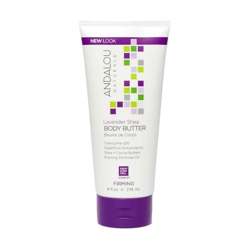 Andalou Naturals Body Butter, Lavender Firming Cream,8 Oz, Shea Butter, Cocoa Butter & Primrose Oil, Body Moisturizer for Dry Skin, Vegan