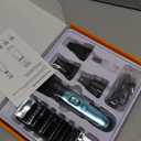 oneisall Professional Dog Grooming Kit at Home: All-in-One Quiet Clippers & Nail Grinder with LED Light, 2000mAh Cordless Dog Shaver, Safe Poodle Grooming Kit for Paws, Face, Ears & Body (Blue)