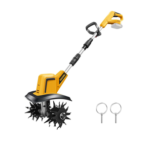 DEVONIC Cordless Electric Garden Tiller,330RPM Electric Garden Tiller, 8 in Tilling Width and 6 in Depth Garden Rototiller for Lawn/Gardening/Soil Cultivation (Without Battery)