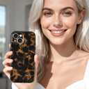 Compatible with iPhone 15 Case 6.1 inch,Tortoise Shell Retro Amber Brown Cheetah Print Leopard, Classic Soft TPU Protective Shockproof Case for iPhone 15