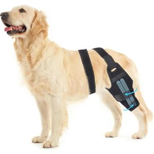 Dog Knee Brace for Torn ACL Hind Leg - Orthopedic Rear Leg Wrap with 2 Metal Stabilizers for Support, for Small Medium Large Dogs, for Arthritis, Luxating Patella, and Joint Injury Recovery (Black)