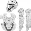 Easton | GAMETIME 2.0 Baseball Catcher's Equipment  | Gametime MOJO Catcher's Kit | NOCSAE Approved   | White | Intermediate