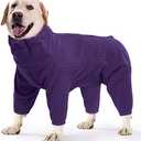 ROZKITCH Purple Dog Coat Pajamas, Pet Windproof Warm Cold Weather Jacket Vest Cozy Jumpsuit Apparel Outfit Clothes Dog Walking Sleep Purple 3XL