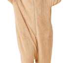 Unisex Adult Onesie Cartoon Goat Pajamas Animal Cosplay One Piece Comfy Sleepwear Homewear Halloween Costume (Brown, S)