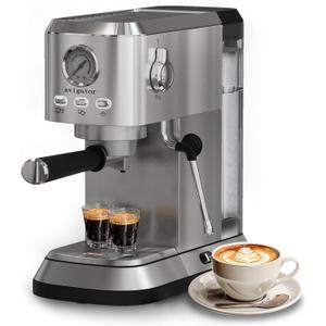 Coffee Espresso Machine 20 Bar, Cappuccino Coffee Makers with Milk Frother and Removable Water Tank, Stainless Steel Expresso Machines for Home