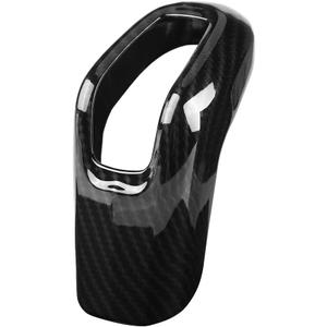Fydun Shifter Knob, Gear Shifter Knob Frame Cover Trim ABS Carbon Fiber Car Interior for Sport 2014-2017