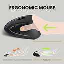 Perixx PERIMICE-713 Wireless Ergonomic Vertical Mouse - 800/1200/1600 DPI - Right Handed - Recommended with RSI User
