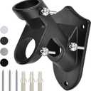 Flag Pole Holder for Outside House, Heavy Duty Flag Pole Mounting Bracket, Aluminum Metal Flagpole Mount with Stainless Hardware for Outdoor, Rust Free, 1" Inner Diameter (Matte Black-1Pack)