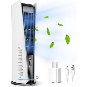 Tower Fan for Bedroom,Oscillating fan for bedroom,Quiet Floor Fan,90 Oscillating Bladeless Fan,Portable Fan with 3 Speeds, Timer, LED Display,Rechargeable Desk Fan for Home Office