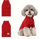 Small/Medium Dog Sweater, Warm Dog Winter Coat w/Sleeves, Comfortable High Neck Premium Dog Clothes for Mini Poodle-Best for Holidays, Daily Walks, Small Red