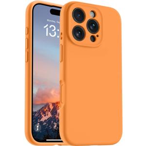 OTOFLY Magnetic for iPhone 16 Pro Case,Compatible with Magsafe,Classic Liquid Silicone Mobile Phone Case,Integrated Camera Control Button,Anti-Scratch Microfiber Lining, Orange