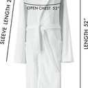 Classic Turkish Towels - Unisex Luxury Plush Velour Premium Cotton Bathrobe - Ultra Soft And Absorbent Long Robe (White)
