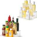 vacane Clear Spice Rack, 3 Tiered Shelf Spice Organizer for Cabinet, Spice Shelf and Perfume Organizers Make Up Organization Great for Pantry, Bathroom, Kitchen, Bedroom, Office 2 pack