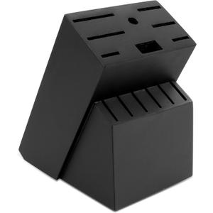 RedCall Universal Knife Block Holder,Large Wood Bamboo Knife Block without Knives,14 Slot Universal Knife Holder Countertop,Butcher Block Knife Storage Organizer for Kitchen (Black)
