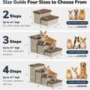 4-Step Wide Dog Stairs with Hidden Storage 23" H, Non-Slip Dog Steps for High Bed Couch Car, Jiont-Friendly Pet Stairs Ramp for Small/Medium/Large Old Dogs Cats Up to 220lbs, Beige&Coffee Lid