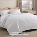 Bedsure King Quilt - Bright White Bedspread King Size & Lightweight Comforter, Modern Coverlet with Clover Pattern, Ultra Soft All-Season Bedding, 106 x 96 Inches | Stitch-Free Quilting, Ultra Soft, Lightweight, Machine Washable, Pet-Friendly