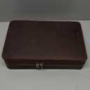 CONTACTS 10 Watch Case Leather Travel Watch Box, Crazy Horse Leather Zipper Watch Roll Organizer for Men Watch Display Protector Pouch Watch Collector