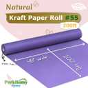 PerkHomy 48" x 2,400" (200') Purple Kraft Paper Roll for Craft Bulletin Board Paper Art Table Covering Crafting Gift Wrapping Bouquet Packing Parcel 80GSM 55LB (Purple, 48" x 200')