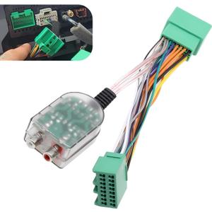 Subwoofer Amplifier Wire Harness, High to Low Wiring Harness Radio System Adapter, Waterproof Plug and Play RCA Converter, Compatible with GMC Chevrolet (Multicolored)