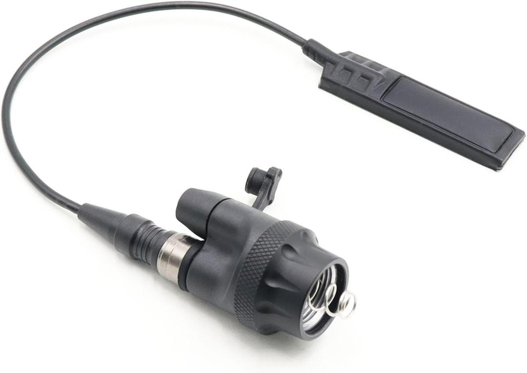 Dual Remote Pressure Switch Assembly for M300/M600 Series Weapon Lights, with Constant-on or Momentary-on Tape Switch, Black
