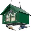 Kingsyard Double Upside Down Suet Feeder Squirrel Proof with Weatherproof Roof, All Metal Suet Feeders for Outdoors Hanging, Great for Downy Woodpecker Nuthatch Chickadee, Green