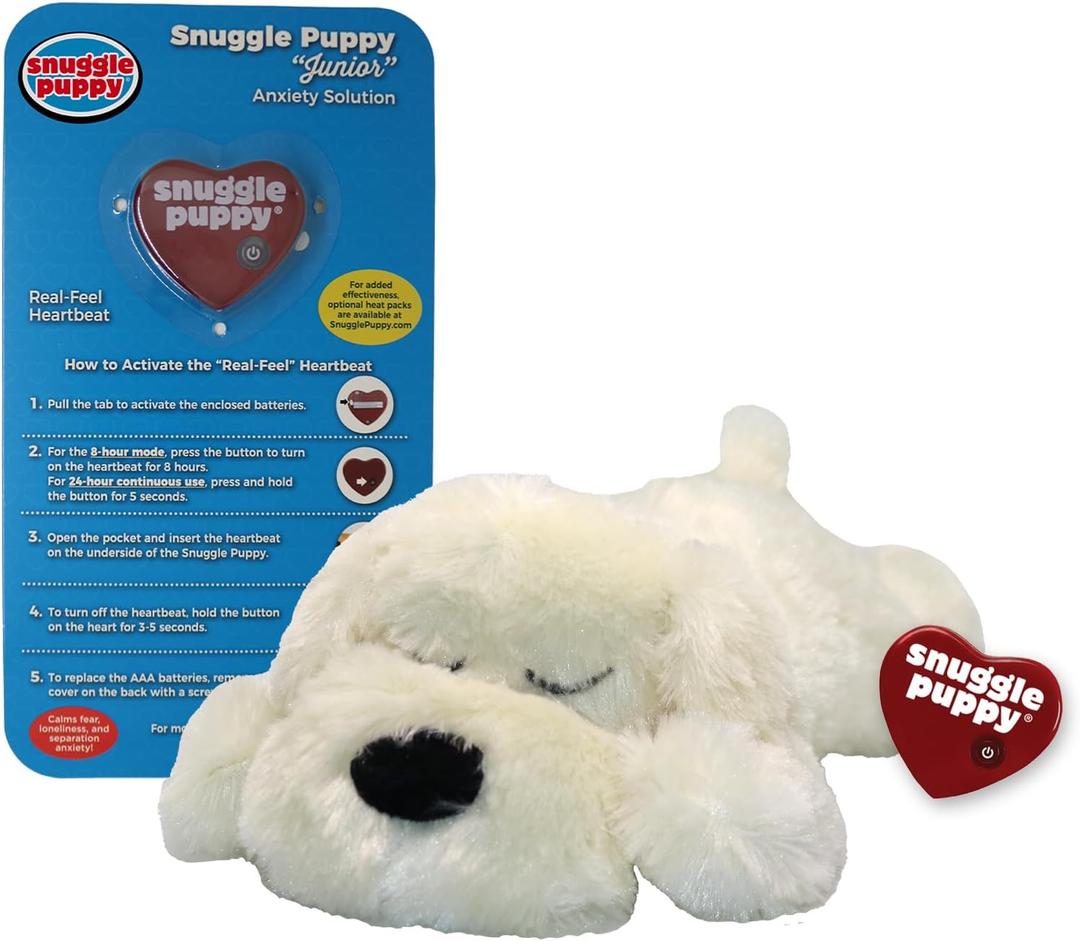 Original Snuggle Puppy Toys for Small Breeds - Heartbeat Puppy for Dogs - Pet Anxiety Relief and Calming Aid - Comfort Dog Toys for Behavioral Training. Heat Pack not Included (Golden)