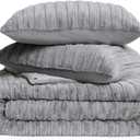 UGG Kenzie Comforter Set with 2 Pillow Shams Plush Faux Fur Bedding Soft Warm Down Alternative Comforter Washable Hypoallergenic Fluffy Blanket Set for Bedroom, King/California King Size, Seal Grey