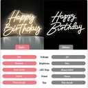 Happy Birthday Neon Sign For Backdrop Large Happy Birthday Light Up Sign Warm White 21.65"*14.96", Warm White-HappyBirthday-21.6"x14.9