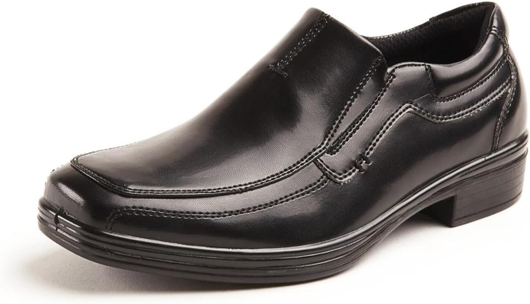 Deer Stags Boys' Wise Slip On Youth Dress Shoes Loafers for Church, Formal, School Uniform / Black (5.5 Big Kid)