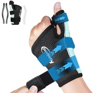 Wrist & Thumb Brace Carpal Tunnel Wrist Brace Night Support Thumb Stabilizer, Spica Thumb Splint Right Hand & Left Hand for Tendonitis, Arthritis (Blue-Left, M)