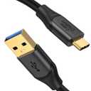 CableCreation USB C to USB A Cable 1FT,USB 3.1 USB 3.2 Gen2 10Gbps USB A to C Data Cable, Android Auto Cord 3A for USB C External SSD MacBook Pro iPad S21, iPhone 16/15 Pro Max Plus,0.3m