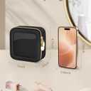 Soimeat Clear Makeup Bag, Portable Travel Cosmetic Bags, Multipurpose Leather Toiletry Bag with Zipper, Waterproof Transparent Cosmetic Organizer for Women, Mini, Black