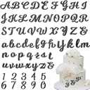 Jspupifip 64 Pcs Acrylic Cake Alphabet Numbers Topper, Mirror Number 0-9 and Alphabet A-Z Personalized Cake Picks Decor Anniversary Wedding Baby Shower Party Supplies(Black)