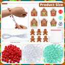 24 Set Gingerbread Man Bead Bracelet Crafts Gifts Kit with Gingerbread House Cards and Bags Religious Christmas Party Favors Jesus Wristband Crafts for Christmas Stocking Stuffers Church Gifts