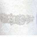 Rhinestone Belt Bridal Crystal Pearl Wedding Sash Bead Trim Women Gowns Sash (White)
