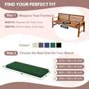 Outdoor Bench Cushions for Outdoor Furniture, 45x18 Inch, Waterproof Patio Furniture Cushion, Fade Resistant Bench Cushions for Porch Swing, Long Bench, Indoor, Dark Green