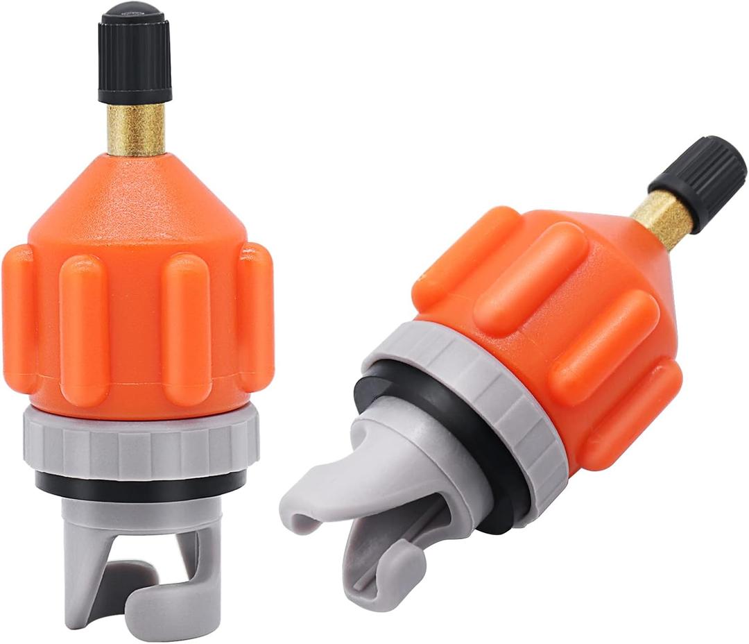 2PACK Inflatable Stand Up Paddleboard (SUP) Pump Adaptor -Universal Standard Schrader Air Valve Adapter Pumping Head Connector Converter for Inflating Boat, Kayak, Surfboard, Bed, Car Tire Orange