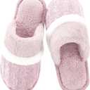 Cozy Slippers for Women Indoor and Outdoor Fuzzy House Shoes with Memory Foam Anti-Skid Sole Gifts for Women Mom Ladies (7-8 Women/5-6 Men, Dark Pink)